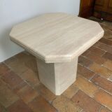 High table or pedestal table in travertine
