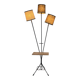 1960s floor lamp with three lights and its period lampshades.