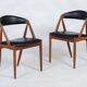 Leather Chairs in Teak by Kai Kristiansen, Denmark, 1960s, Set of 2