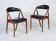 Leather Chairs in Teak by Kai Kristiansen, Denmark, 1960s, Set of 2