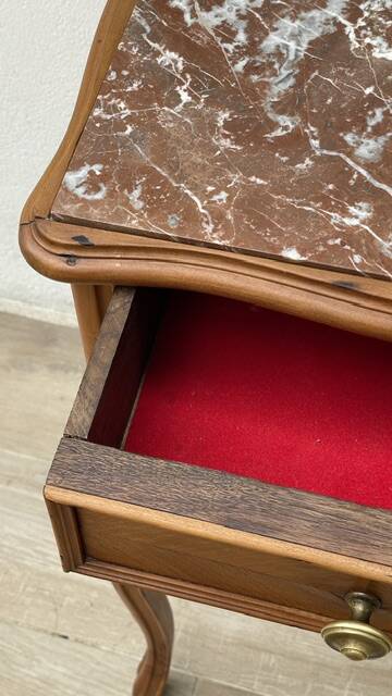 Nightstand Antique Wood and MARBLE