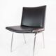Kastrup chairs  In Black leather, Model CH401 By Hans J. Wegner  Made By Carl Hansen & Søn
