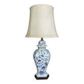 Lampe de salon en porcelaine époque XIXe décors fait mains, doubles éclairages
