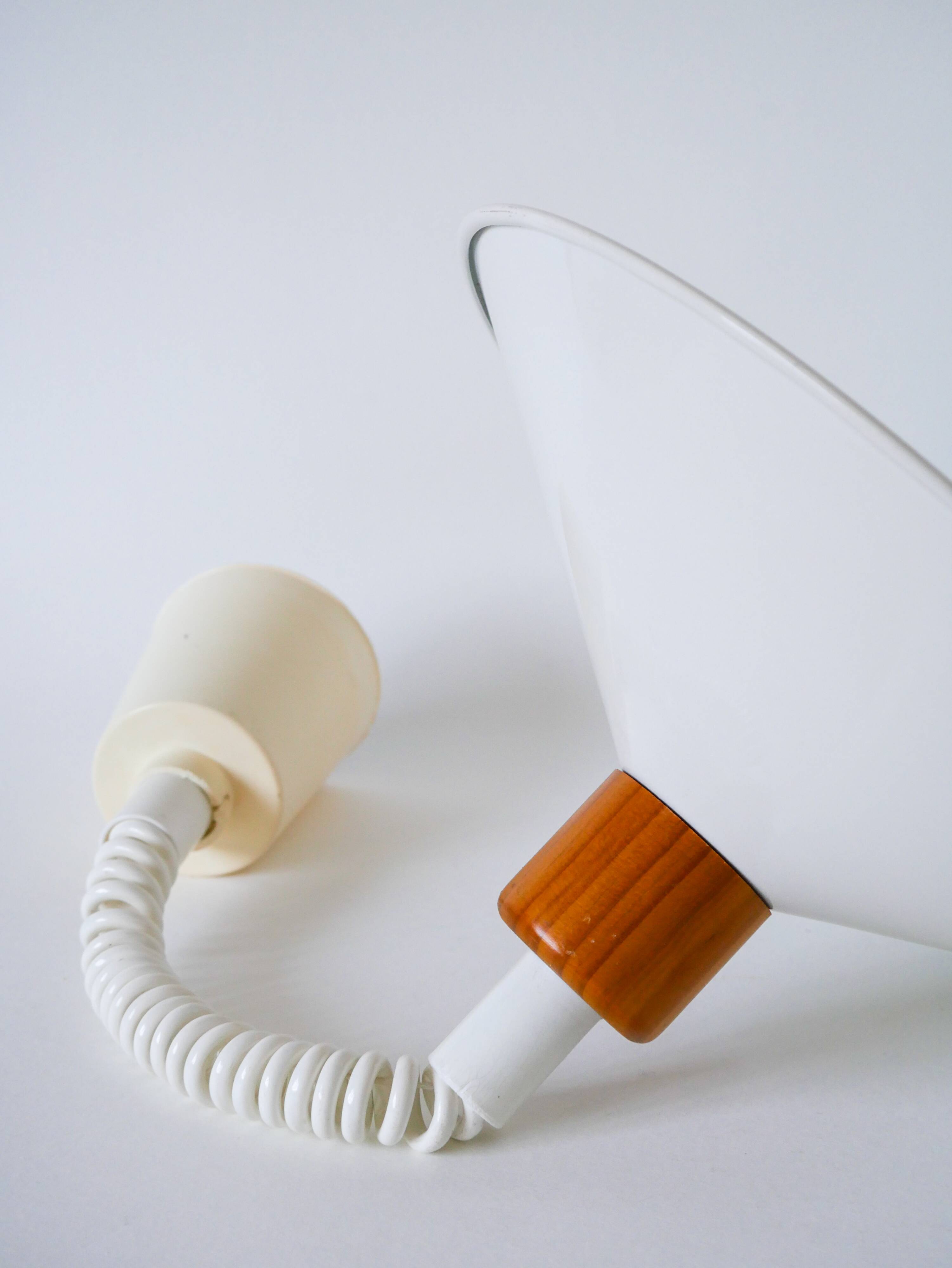Metal and pine pendant light, Design, 1980
