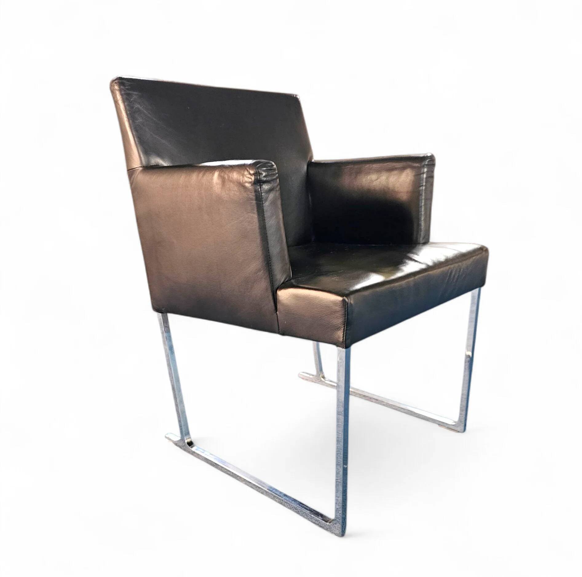 6 x Solo chair by Antonio Citterio for B&B Italia / Black leather