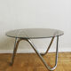 Table basse à pied serpent chromé des années 70