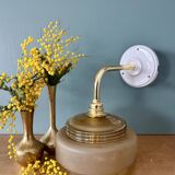 Yellow frosted glass vintage wall lamp shade