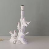 Vintage Italian ceramic table lamp with doves.
