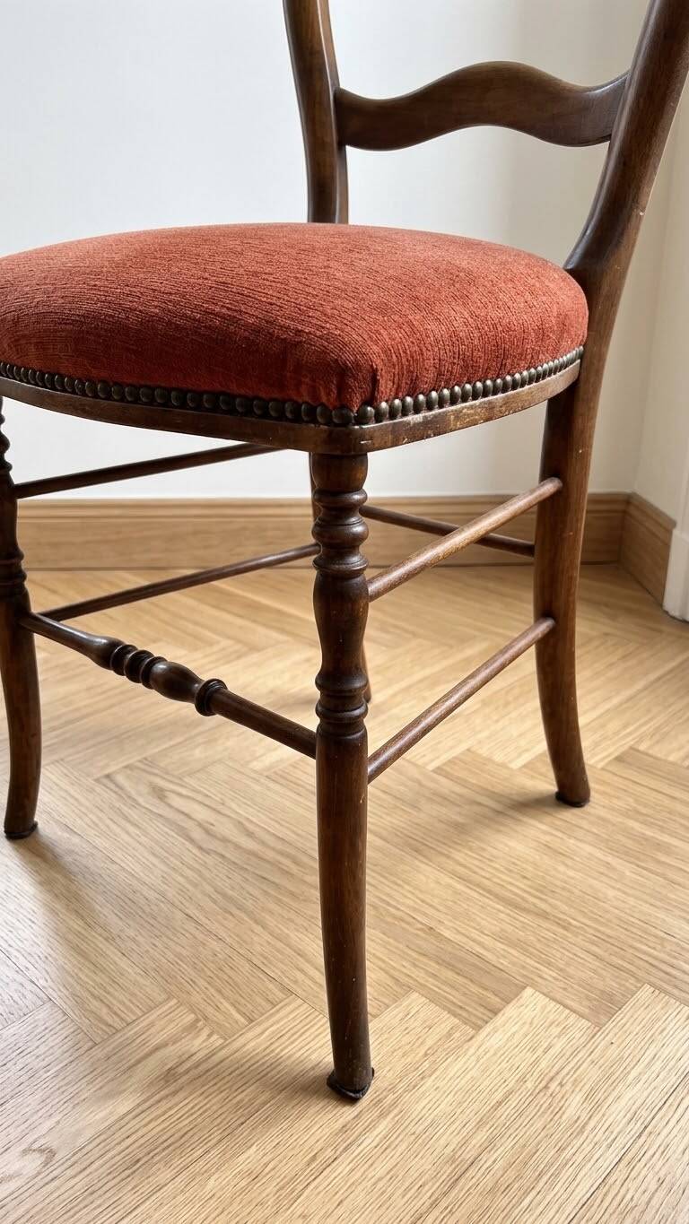 Set of 2 Napoleon III wooden chairs