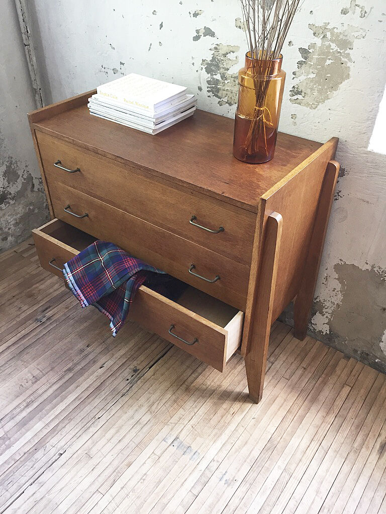 Vintage chest of drawers gilded oak