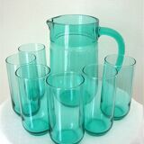 Set of 6 glasses with orangeade and carafe