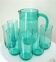 Set of 6 glasses with orangeade and carafe