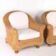 Pair of woven wicker armchairs