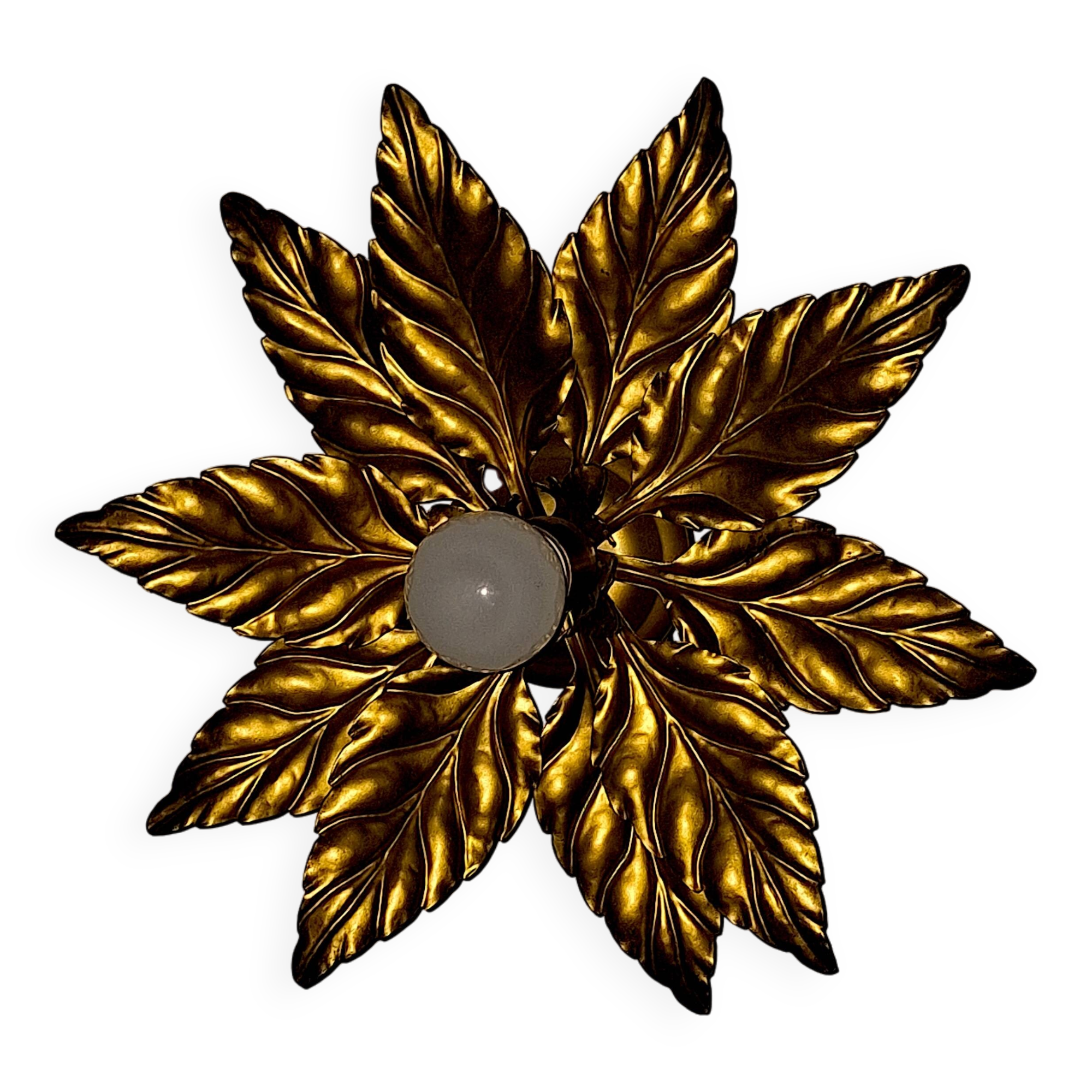 Plafonnier florentin en métal doré du milieu du siècle par Hans Kögl, années 1960