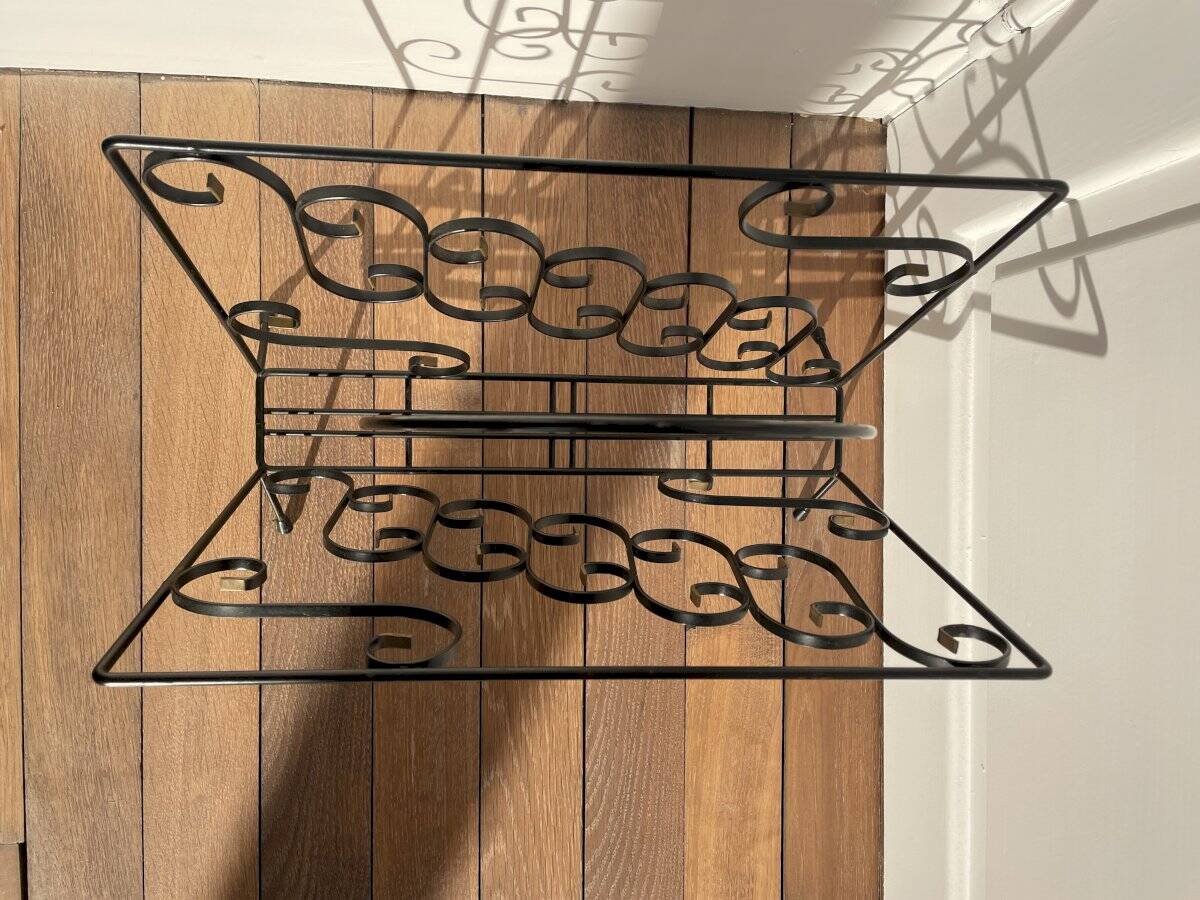 Porte-revues en métal noir et doré