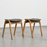 Pair of stools by Isamu Kenmochi for Akita Mokko, Japan circa 1960.
