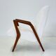 Italian mid-century lounge chair in cherry wood with white bouclé