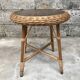 Vintage side table in bohemian old rattan wicker 1950