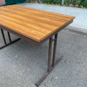 Mid-Century wooden and steel folding table brown 1970 120x70cm