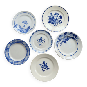 6 assiettes à dessert - bleue