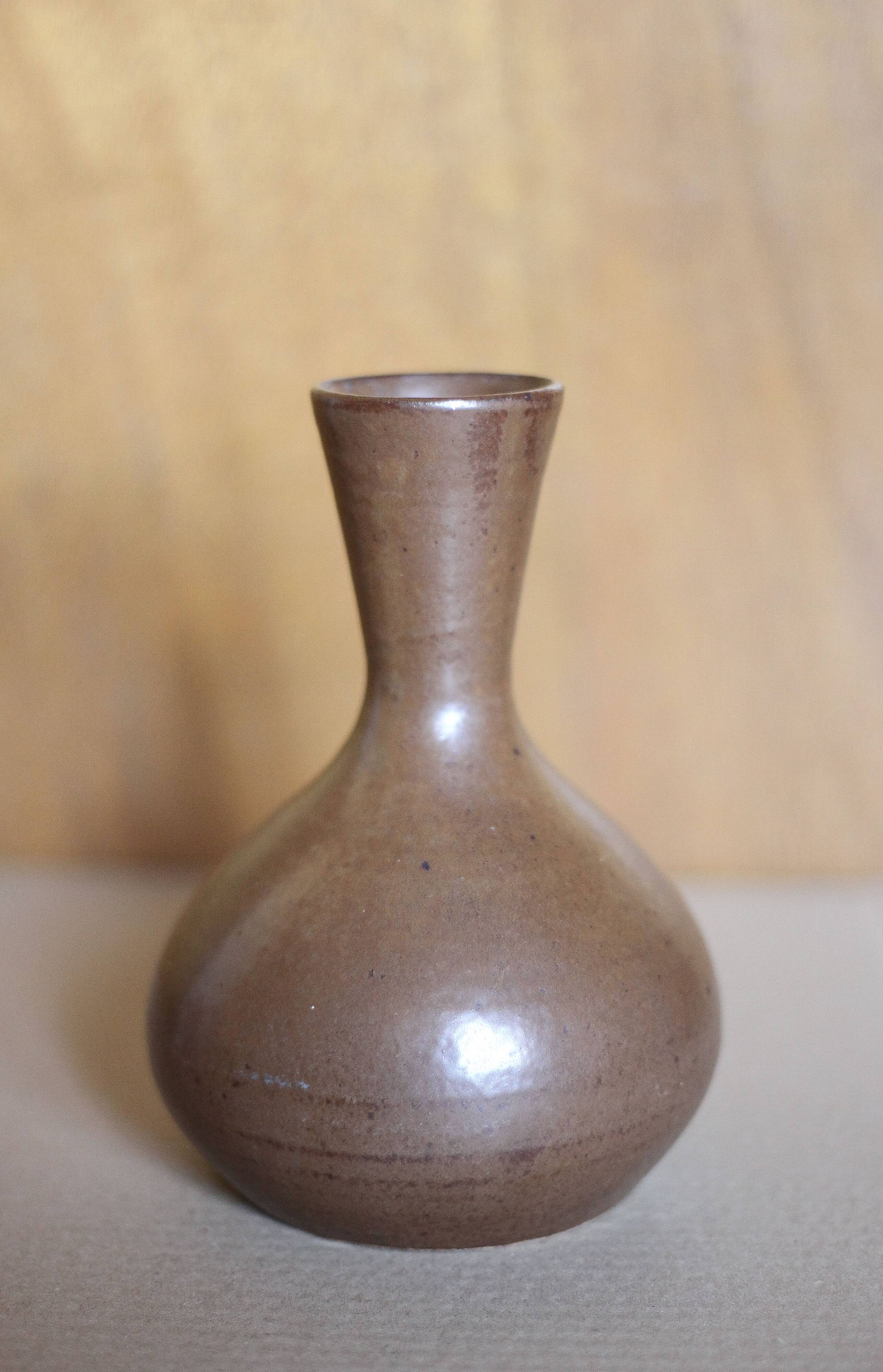 Vintage stoneware vase, flower pot, ball vase with neck, collection