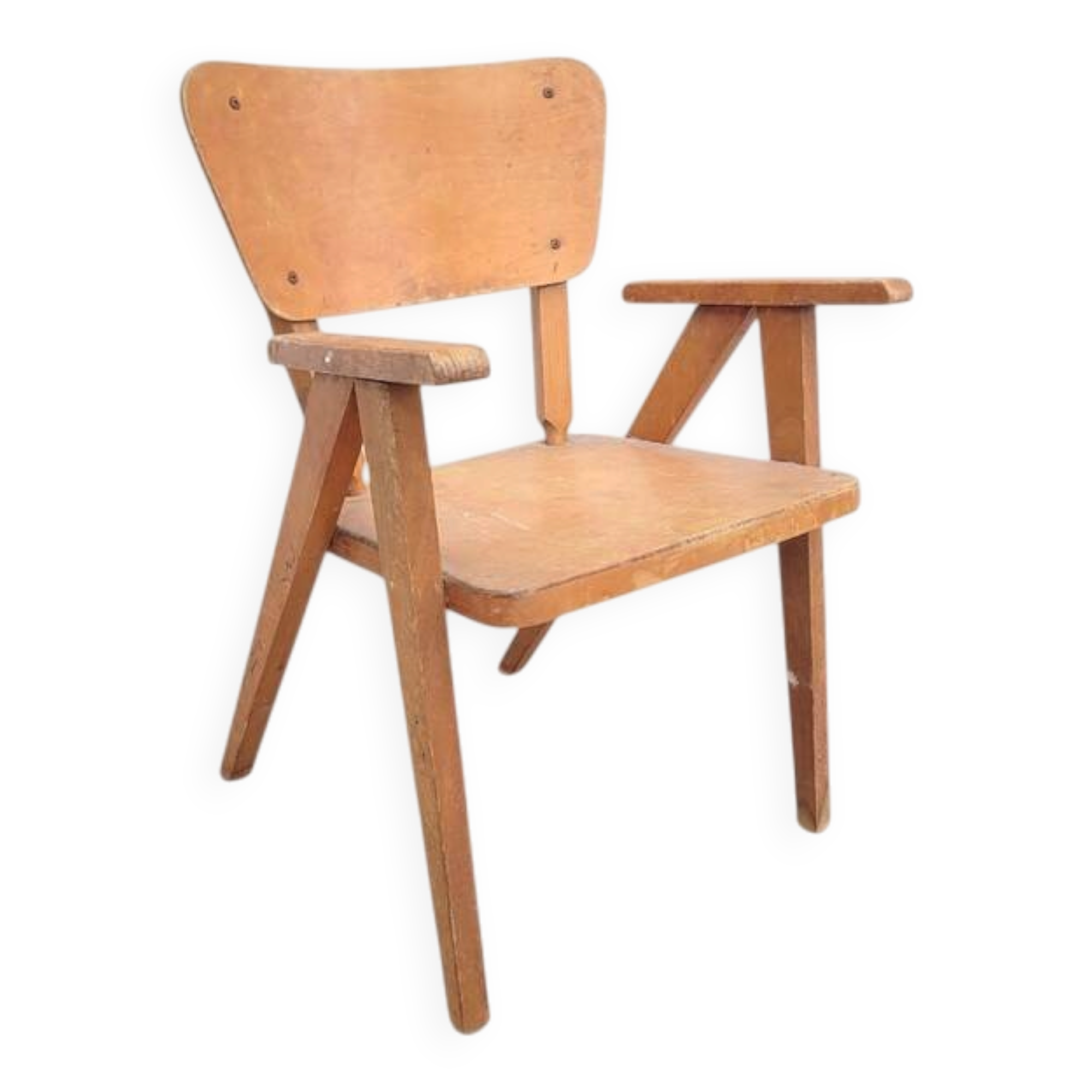 Fauteuil enfant vintage en bois 1960