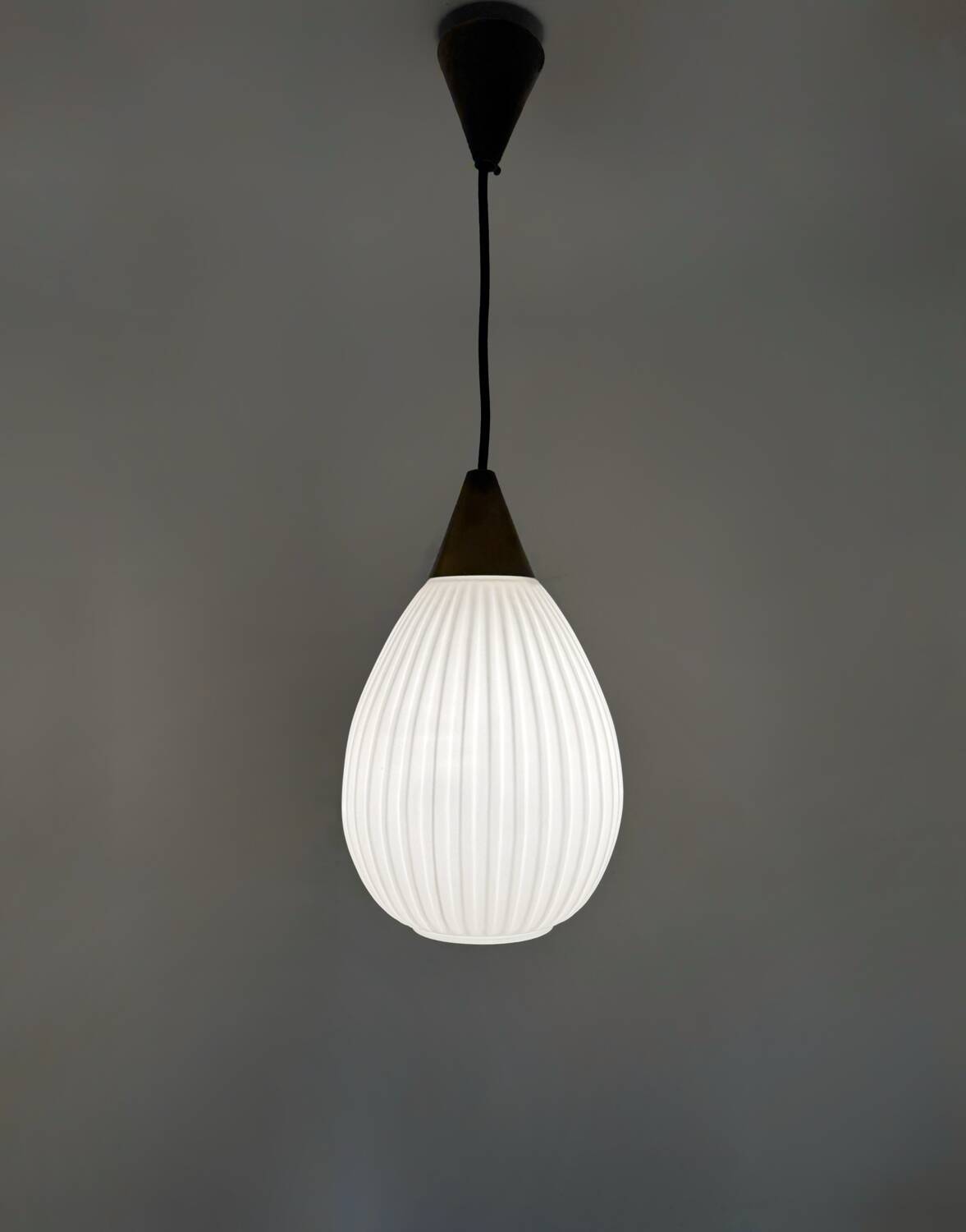 Opaline pendant light, Scandinavian style, 1960s