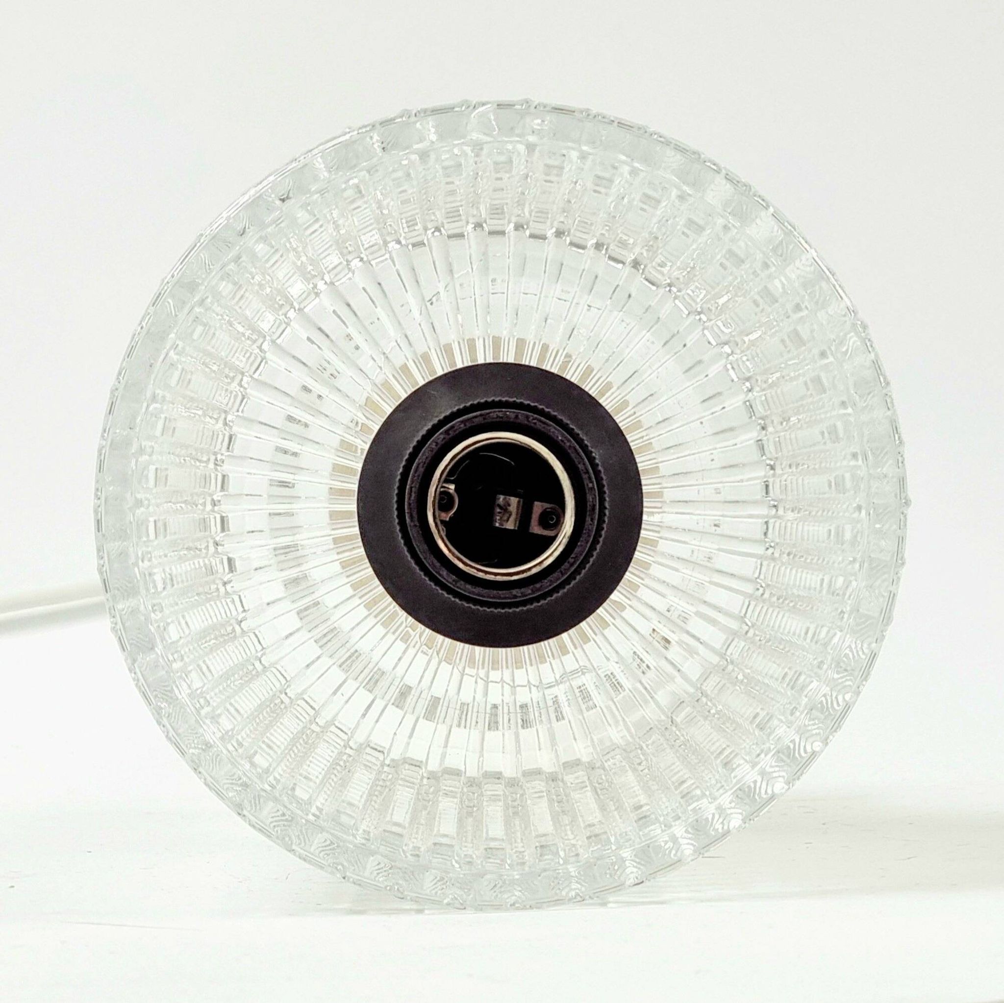 Mid-Century Scandinavian Crystal Glass & Brass Ceiling Light by Fagerlund