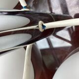 Italian chandelier in opaline and plexiglass 70's