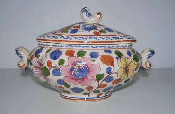 Ensemble soupière et dessous de plat faïence Cera-Clam Rta Gien