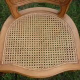 Wooden chair and vintage cannages