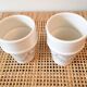 Lot of 2 ceramic cups grey Berber motifs