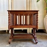 Magazine rack, turned mahogany sheet music