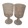 Two XIXth glasses etched with acid feast day