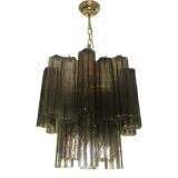Murano Style Glass Chandelier, Fumé Tone