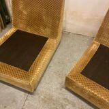 Pair of chauffeuses by Pierre Folie, éditions Jacques Charpentier 70's