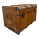 Brown wooden XL vintage chest / trunk / side table