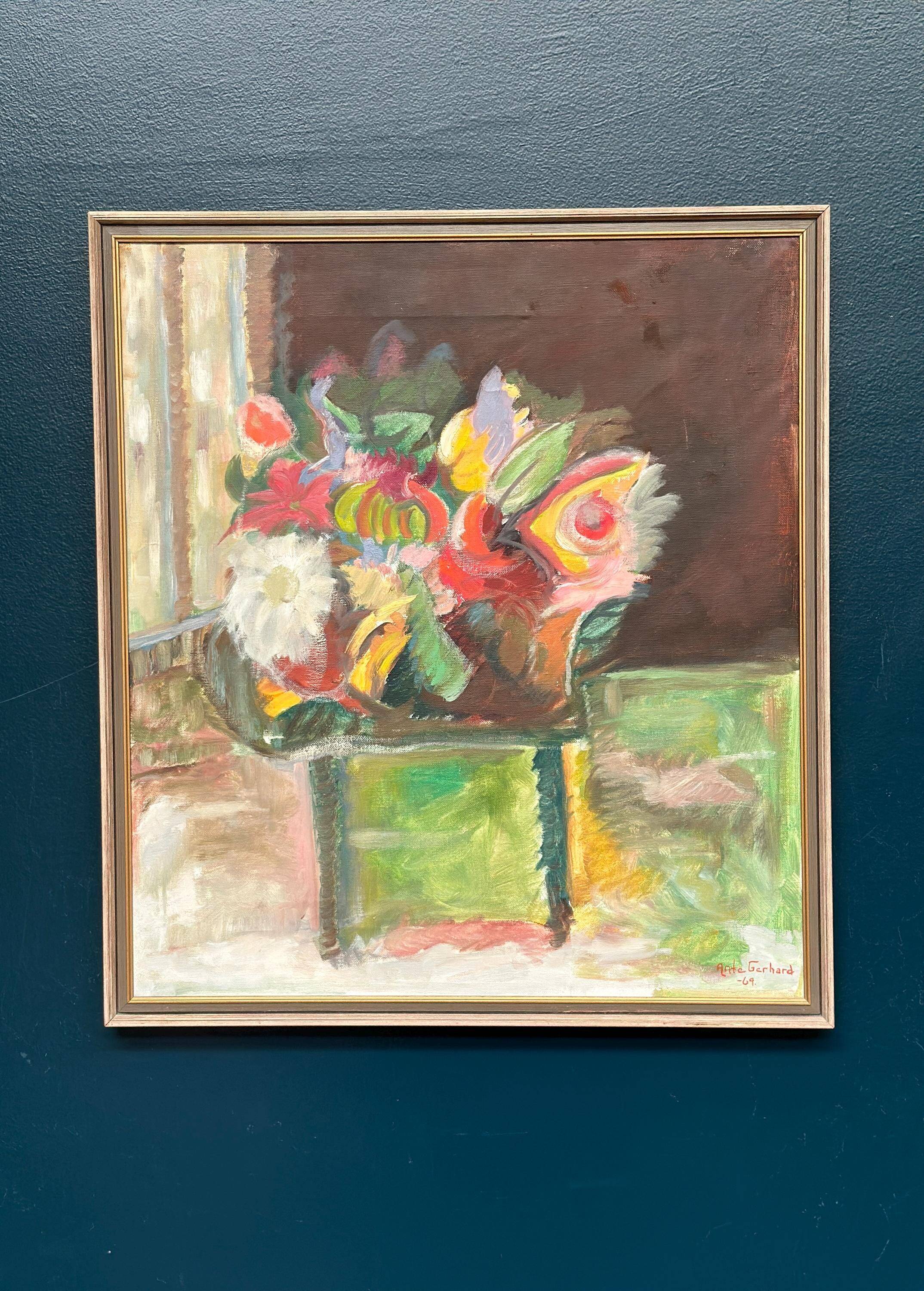 Original European Oil On Canvas – “Still Life” By Ante Gerhard