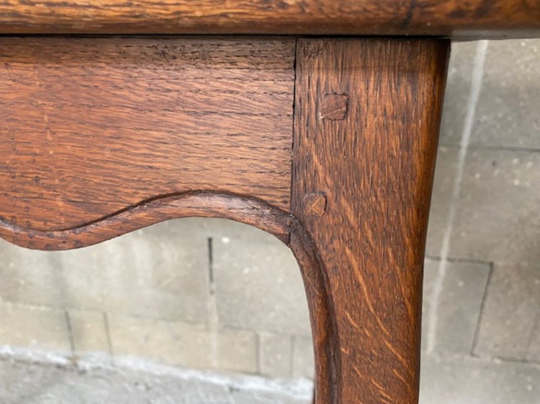 Solid oak desk with a Louis XV 1900 style drawer