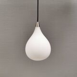 Drop-shaped hanging lamp in white opal glass, by danish El-Light, 1990s