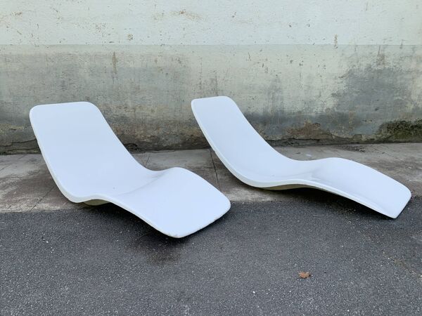 Paire de transats bains de soleil Eurolax R1 par Charles Zublena