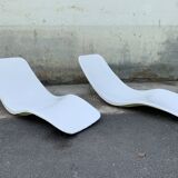 Pair of Eurolax R1 sunbeds by Charles Zublena
