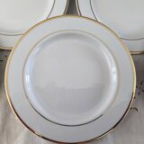Lot de 12 assiettes dessert en porcelaine double liseré doré Ligne Hôtesse