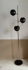 Lampadaire vintage orientable Monix, chrome et métal laqué marron