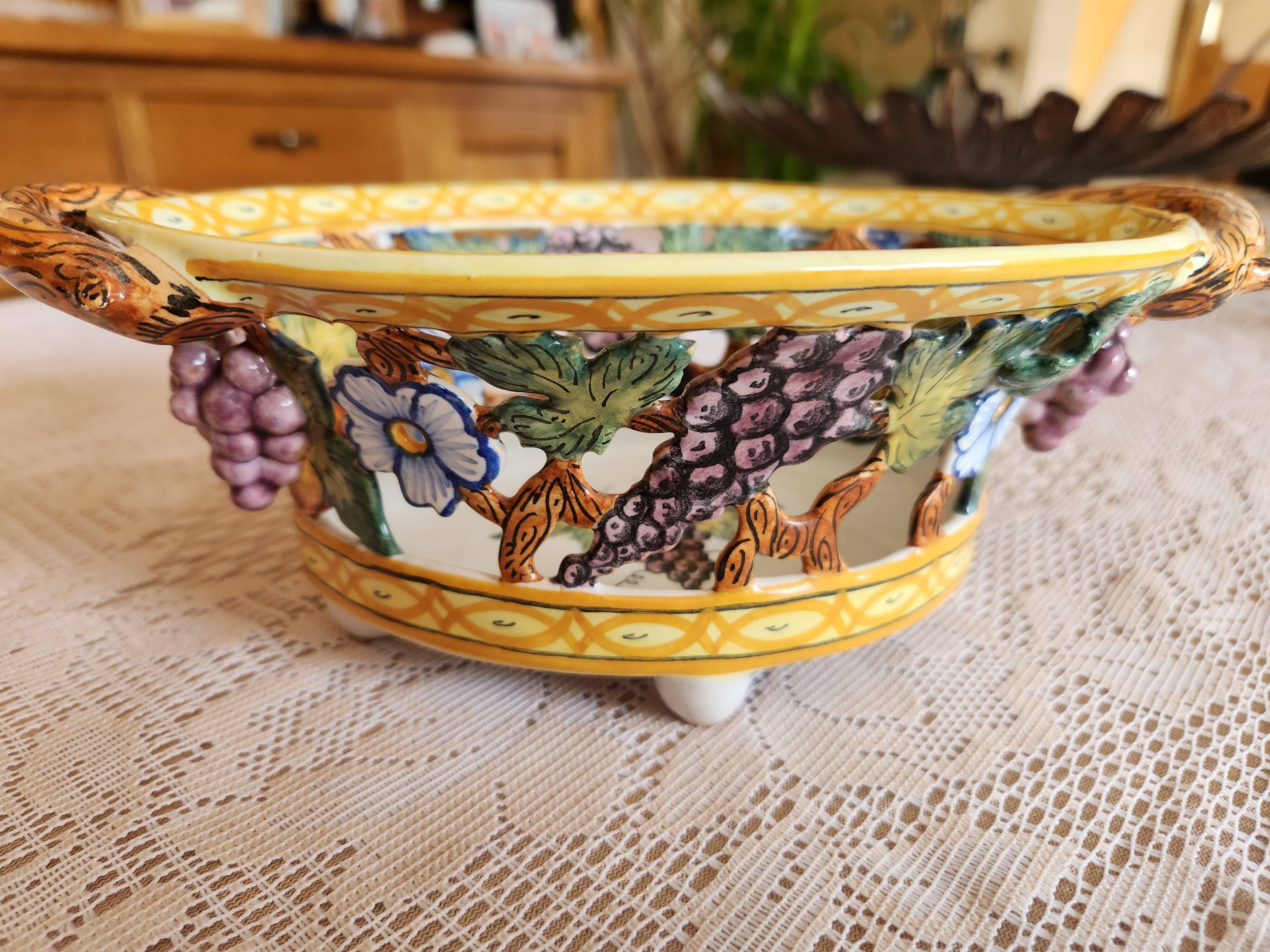 Italian openwork oval basket