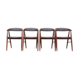 Ensemble de quatre chaises en teck, design danois, années 1960, designer: Ejner Larsen & Aksel Bender Madsen