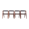 Set of four teak chairs, Danish design, 1960s, designer: Ejner Larsen & Aksel Bender Madsen
