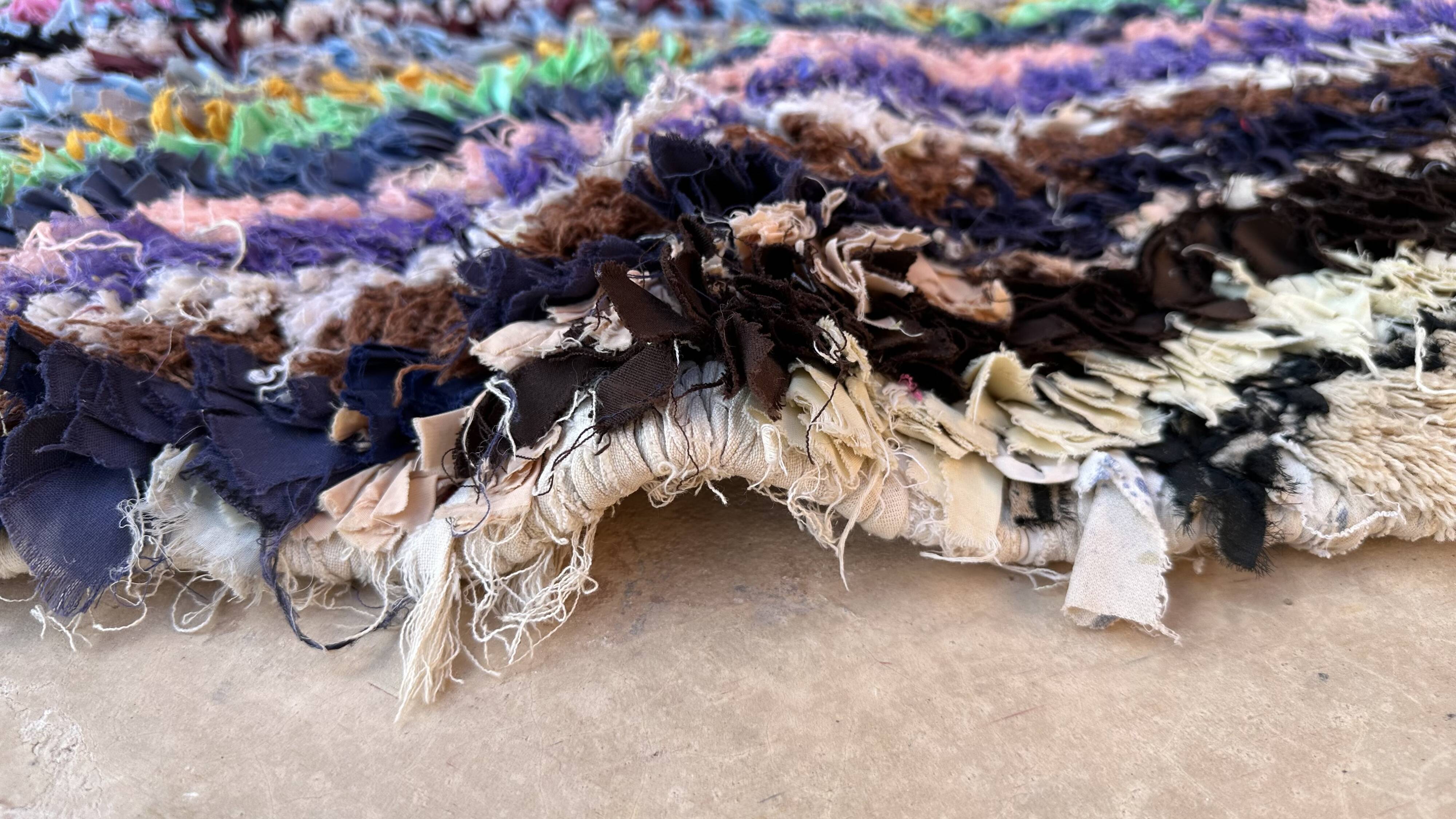 Colorful Boucherouite Moroccan rug - 89 x 202 cm