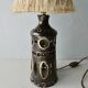 Openwork ceramic lamp and rope lampshade, 1960s