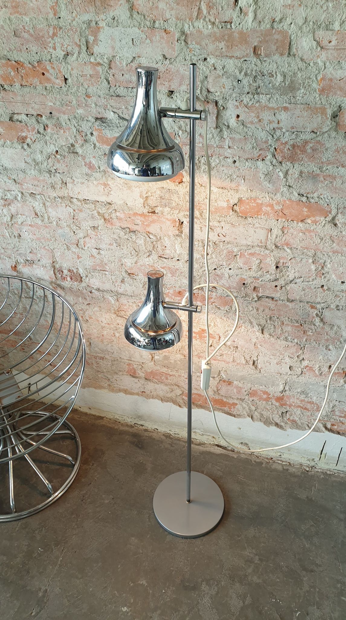 Vintage silver floor lamp, 1960s